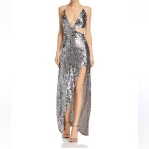 For Love & Lemons Showtime Rainbow Sequin Maxi Dress Size XS